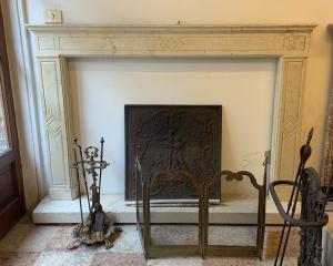 Louis XVI fireplace in white marble